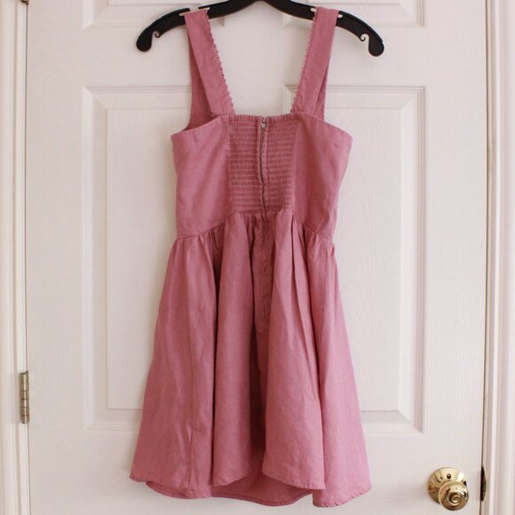 Reformation Sheri Linen Mini Dress in Pink Rose Petals 6 - Picture 10 of 12